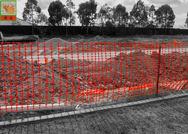 Orange Color Plastic Construction Netting , 1.2m Width Construction Barrier Fence